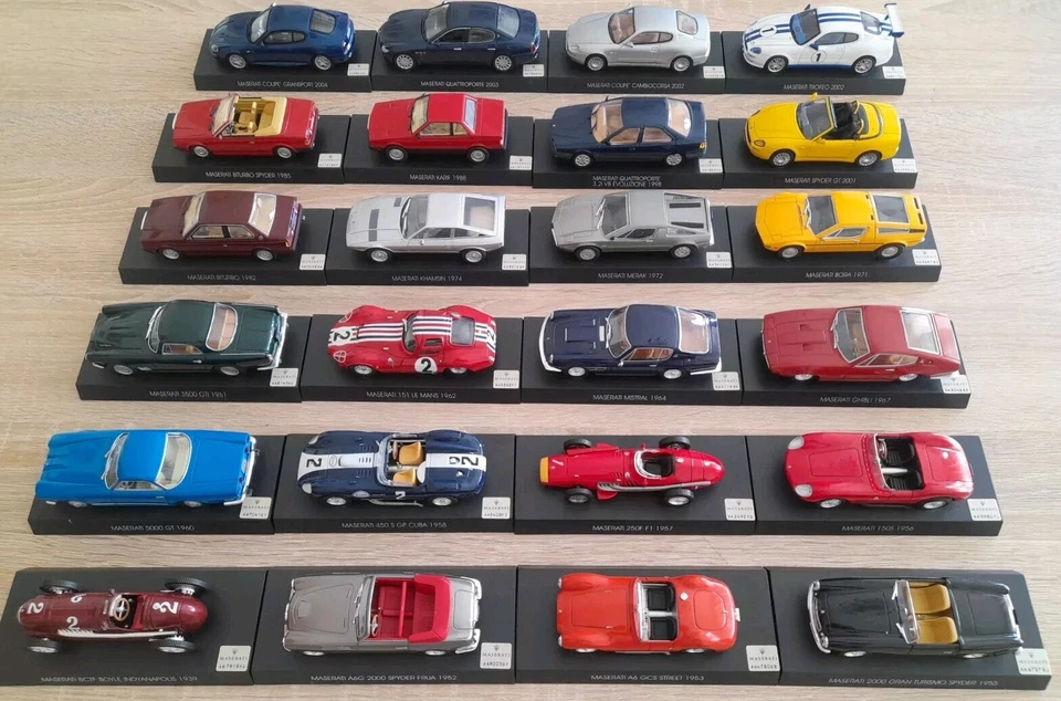 MASERATI COLLECTION 1:43 LOTTO 24 PEZZI COME DA FOTO  - Immagine 1 di 4