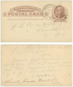 1886 Belton Missouri fancy triple-ring cds on postal card - Picture 1 of 1