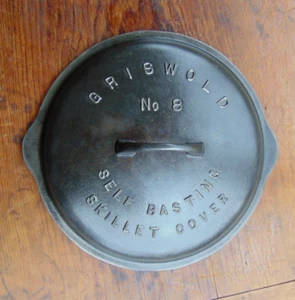 Griswold Erie Pa. Cast Iron # 8 Low Dome Skillet Lid Cover Full Markings Nice! - Picture 1 of 9