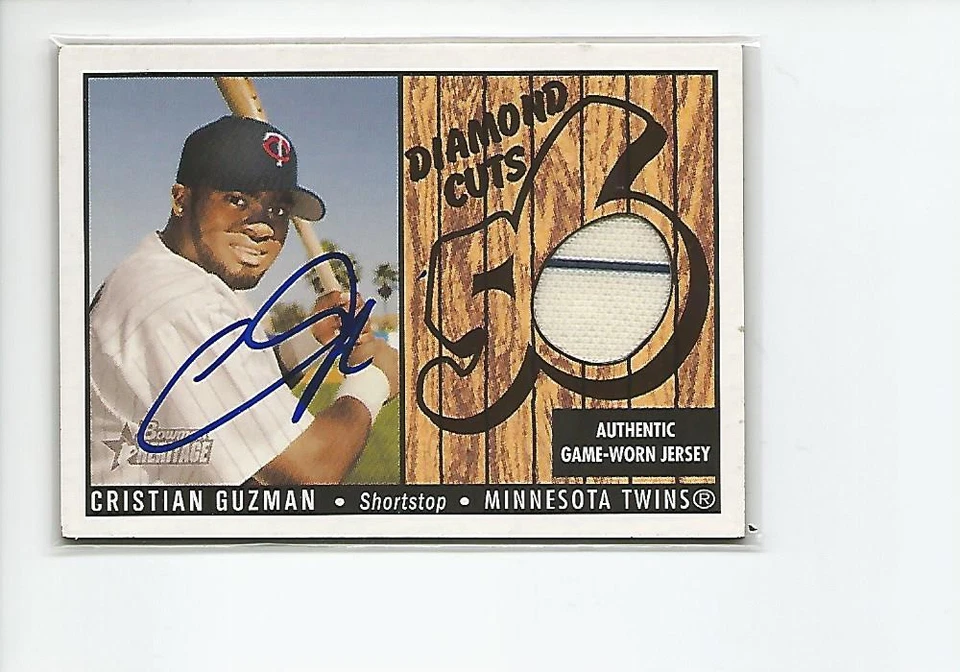 CRISTIAN GUZMAN Autographed Signed 2003 Heritage Jersey card Minnesota Twins COA - Image 1 of 1