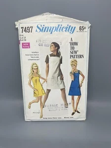 VTG 60s Sewing Pattern Sun Dress Jumper 2 Lengths Blouse Size 14 Simplicity 7497 - Picture 1 of 4