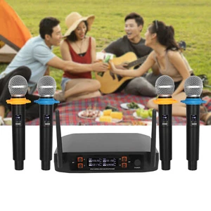 KTV Microphone System Wireless Receiver Karaoke Kit & 4-Handheld Microphone - Picture 1 of 20