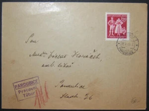 WWII Holocaust era 1944 PARDUBICE concentration camp franked cover with cachet - Picture 1 of 2