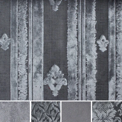 Tessuto Tappezzeria Velluti Ciniglia Arredo Casa  Divano Poltrona Grigio H 140 C - Immagine 1 di 4