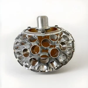 Lustre Alvéoles Space age aluminium Brossé Kenwell Vintage Tube Atomic Era - Picture 1 of 9