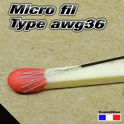 awg36N5# micro fil de câblage noir awg36 Ø 0,3mm électronique modélisme