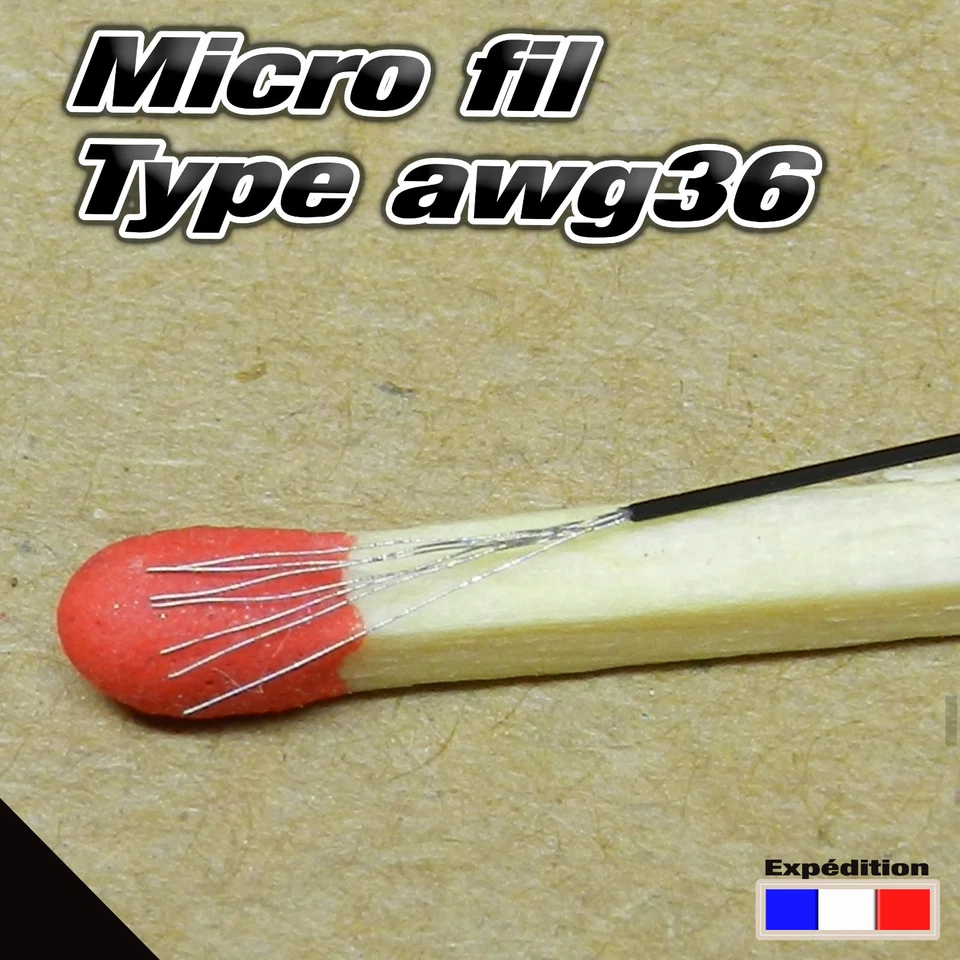 awg36N5# micro fil de câblage noir awg36 Ø 0,3mm électronique modélisme