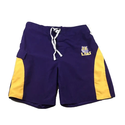 LSU Tigers Shorts Mens XL Purple Drawstring Cargo Pocket Lightweight NCAA * Cover