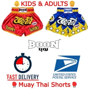 Boon Muay Thai Fight Boxing Shorts Good Luck Model Grappling Martial Arts Gear - Picture 1 of 9