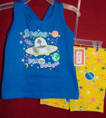 Girls Space Dino-Soarrr Size 3T Short Set by Kidgets NEW W/ TAGS! - Image 1 of 4