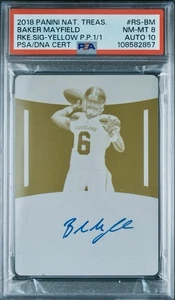 1/1 PSA 8 Auto 10 RC Baker Mayfield 2018 National Treasures Rookie Autograph WOW - Bild 1 von 2