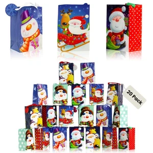 Geschenktüten im Weihnachtsdesign bedruckt, klein, 20 Stück - Bild 1 von 7