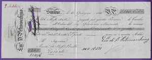 1840 ITALY, Cheque to TRIESTE, Excellent Strike of "SIGILLUM SANITATIS" Cachet! - Picture 1 of 3