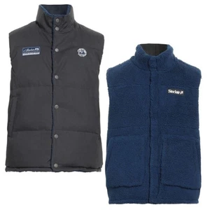 Sinclair Vest Mens Medium Gray Blue Ripstop Sherpa Reversible Puffer Down NWT - Picture 1 of 14