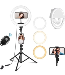 10" Ring Light with Tripod Stand & Phone Holder, Selfie Ring Light - Picture 1 of 6