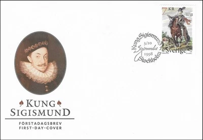 Sigismund III King of Poland and Grand Duke of Lithuania Riding Sweden FDC 1998 - Image 1 of 2