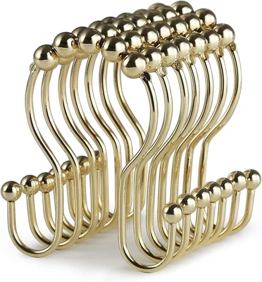 Ganchos para Cortina de Ducha, 12 Piezas Anillos para Cortina de Ducha, Acero Inoxidable Dorado Ducha C Foto 1 de 4