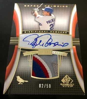 2004 SP Game Used Rafael Palmeiro Autograph 5 Color Patch 2/50 Rangers Orioles - Image 1 of 2