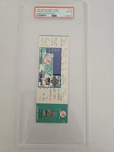 1996 World Series Game 7 Full Ticket PSA Jeter First Yankees 23rd Title PSA 8 - Picture 1 of 10