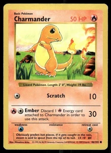 Pokemon Tcg Charmander [Shadowless] #46 Pokemon Set Base MP - Foto 1 di 2