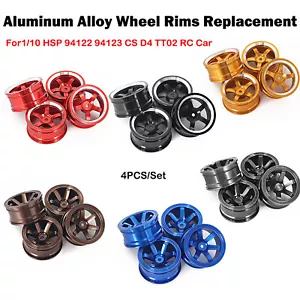 Para 1/10 HSP 94122 94123 CS D4 TT02 RC Car 4 PIEZAS/juego de llantas de aluminio de aleación de aluminio - Imagen 1 de 13