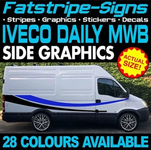 passend für IVECO DAILY MWB GRAFIK AUFKLEBER STREIFEN AUFKLEBER WOHNMOBIL CAMPER VAN - Bild 1 von 2