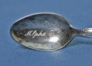 ALPHA PHI Sorority International Silverplate INTERLUDE Demi Demitasse Cucchiaio - Foto 1 di 5
