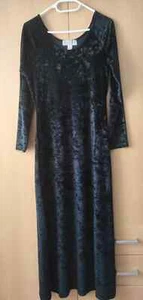 Damen Kleid Maxikleid langes Kleid Gr. 38 schwarz samtartig lange Ärmel neuw. - Bild 1 von 2