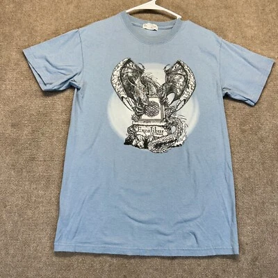 Camiseta Excalibur Casino Las Vegas Adulto XS/S Azul Dragón Gráfico Algodón Foto 1 de 4