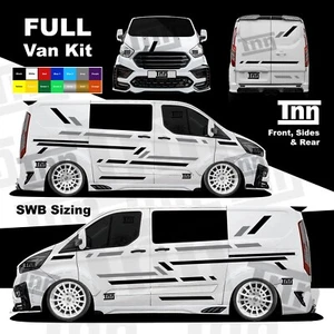 Stickers For Ford Transit Custom SWB L1 Side Stripes Decals Graphics Motorhome - Picture 1 of 9