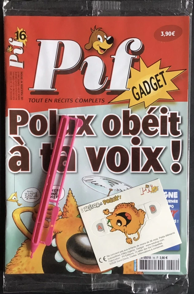 PIF GADGET n°16 du 26 octobre 2005 Avec son gadget Neuf sous emballage scellé - Photo 1/1