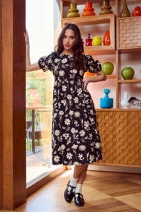 Princess Highway Variety Fleur Cotton Floral Midi Dress with Pockets - Size 14 - Picture 1 of 10