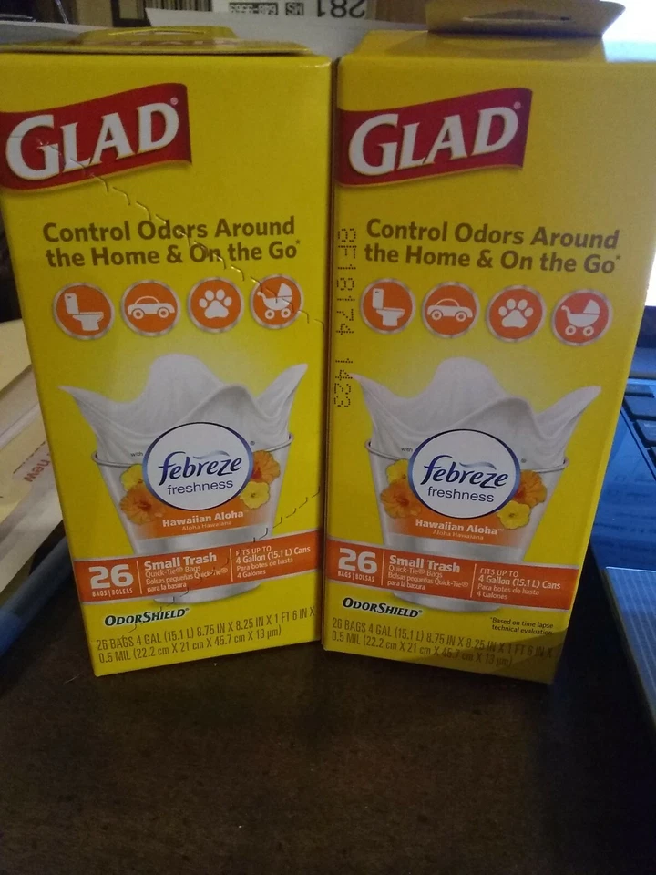 Glad Small Trash Bags with Odor Shield, 4 Gallon 26 bags (Pack of 6) - Image 1 of 1