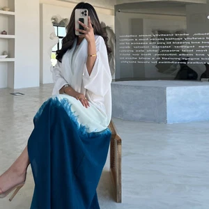 Abaya Ombre Open Kaftan Muslim Cardigan Maxi Dress Dubai Ramadan Islamic Kimono - Imagen 1 de 54