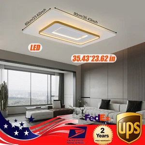 Modern LED Ceiling Light Dimmable Chandelier Bedroom Living Room Fixture+Remote - Picture 1 of 13
