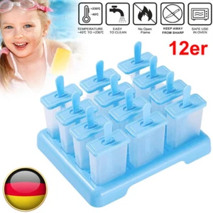 Eisformen Set 12 Wiederverwendbare Eis am Stiel Formen für Eiscreme DIY Desserts - Bild 1 von 16