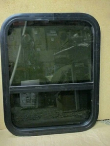 RV window crank opener +screen no tring smoke glass 18 3/4 x 23 3/4 C180.5AA - Picture 1 of 2