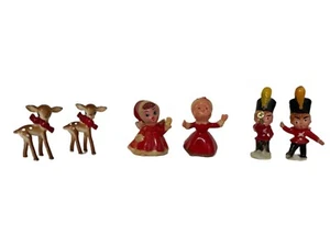 Lot of 6 Miniature Plastic Christmas Decorations Vintage - Picture 1 of 10