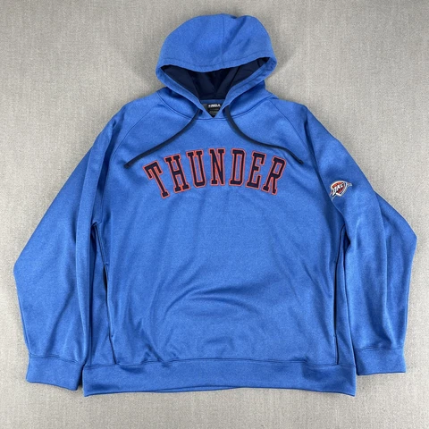 Oklahoma City Thunder Hoodies Mens 2XL Blue Pullover Basketball Sweatshirt Cover