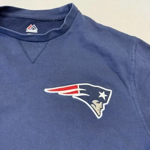 Majestic New England Patriots Men's Sweatshirt Crew Neck Football NFL Blue XL - Picture 1 of 10