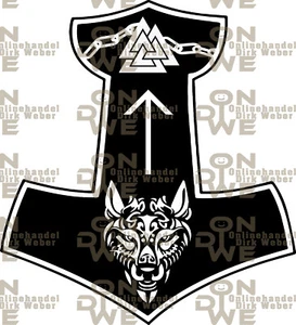 Aufkleber "Hammer" groß Autoaufkleber, Wikinger, Viking, Thor (1906) - Bild 1 von 1