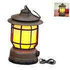  Rechargeable Camping Lantern, Flame Decorative Table Lamp, 3 Modes LED Green