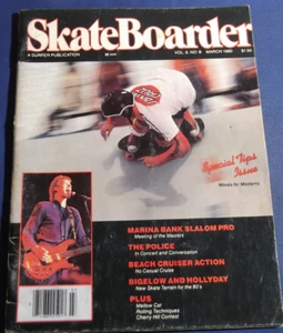 SKATEBOARDER MAGAZINE-MARCH 1980- STEVE OLSON - THE POLICE -D BIGELOW -VINTAGE - Picture 1 of 8