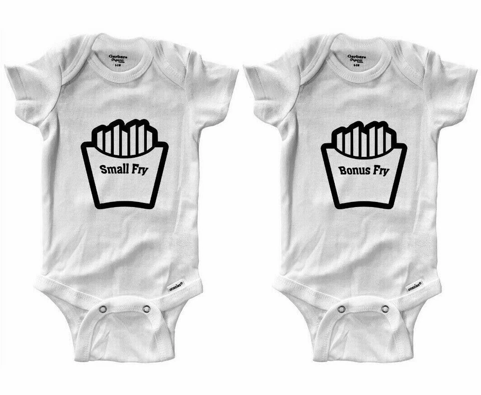 Body Bebé Infante Una Pieza Divertido Pequeño Freír Bonus Freír Regalo Papas fritas Gemelos Comida Foto 1 de 4