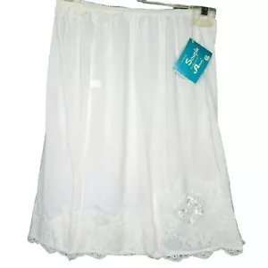 New Vintage 50s White Half Slip All Around Lace Cling-less Nylon Womens XS USA - Picture 1 of 12
