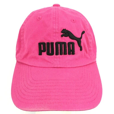 Puma Hat Cat Logo Pink Spell Out Script Running Yoga Gym Workout Baseball Cap - Image 1 of 4