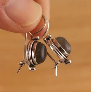 Natural Labradorite Solid 925 Sterling Silver Dangle Drop Earrings Gift Boxed - Picture 1 of 5