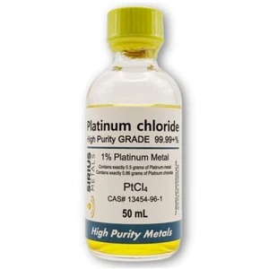 Platinum Chloride Solution - 1.727% (1.0% as 99.99+ pure Platinum metal) - 50 mL - Picture 1 of 1