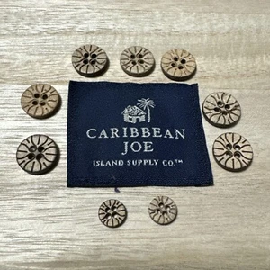 Caribbean Joe Hawaiian Shirt Set of 9 Coconut Shell Replacement Buttons - Picture 1 of 6