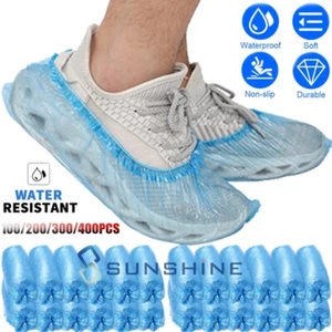 Disposable Waterproof Shoe Cover Plastic Non-slip Foot Cover Indoor PE Padded - Picture 1 of 16